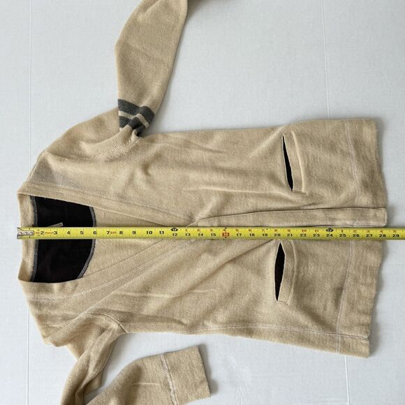 Free People Sweater Womens Small Beige Cardigan Snap Front Longline Wool Alpaca - Picture 9 of 11